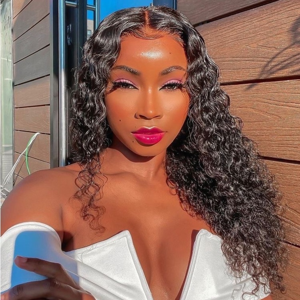 💫 100% HUMAN HAIR 24” DEEP BRAZILIAN WAVY LACE FRONT 4 x 4 FRONT PART WIG *NEW*